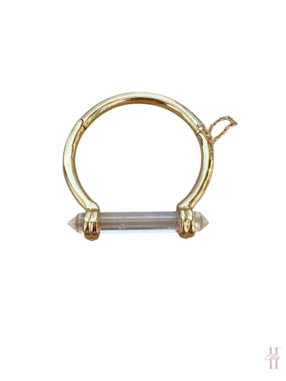 Stoned Maiden Crystal Wand Bracelet - Clear Quartz - Gold Plated